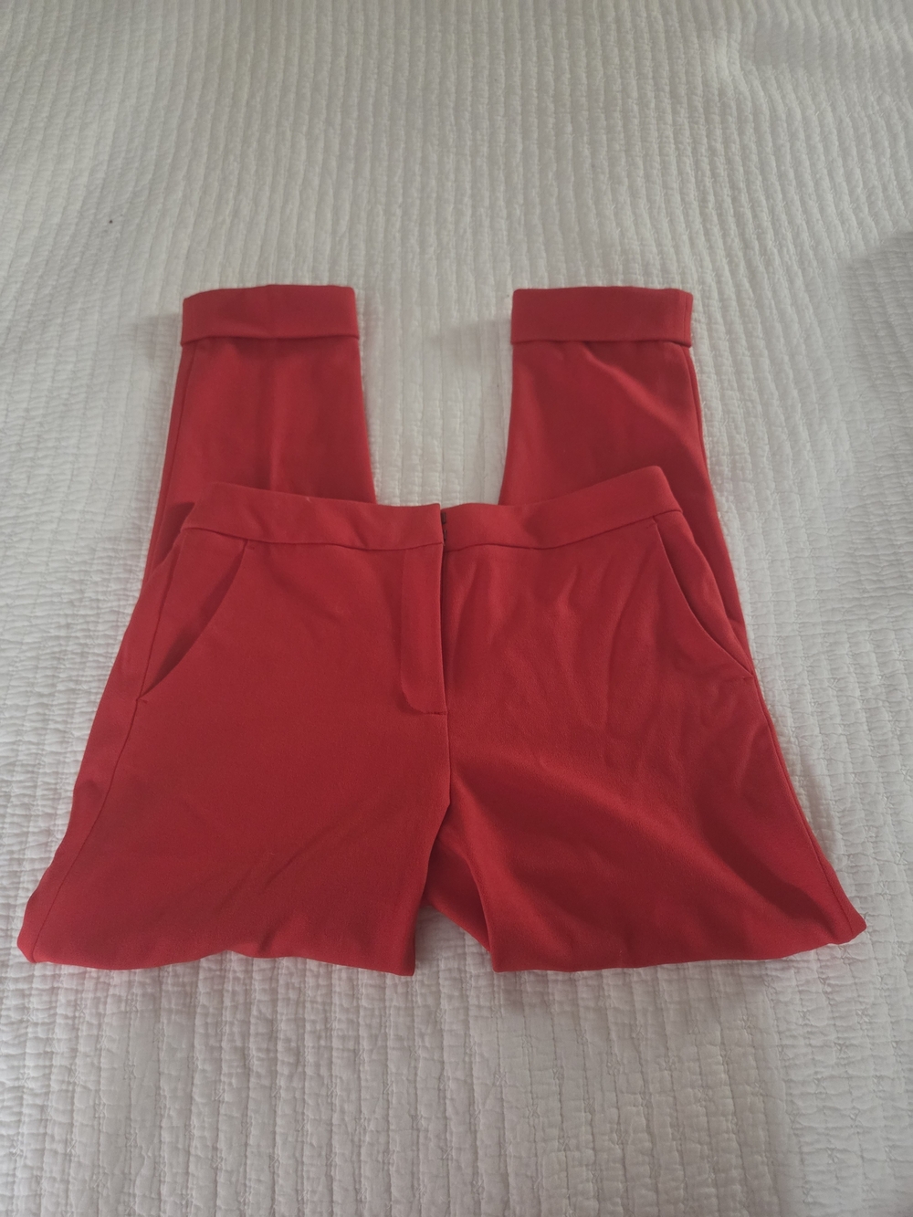 Boden Red Cropped Ponte Pull-On Pants